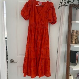 Kate Spade Vibrant Orange Midi Dress